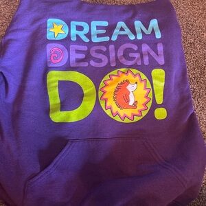 GIRLS SCOUTS Hoodie Sweatshirt Size Youth Large Purple Dream Design Hedgehog